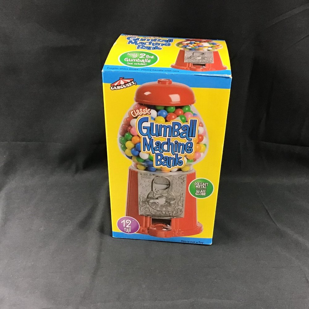 Gumball Machine Bank 12" Diecast metal Glass globe brand new